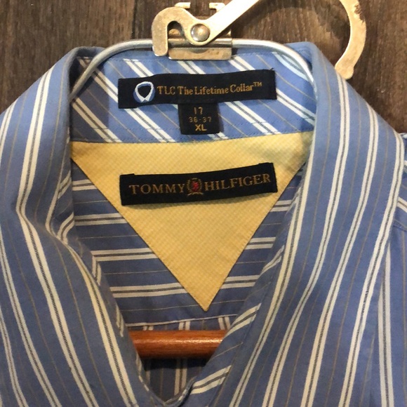 Tommy Hilfiger Blue and White Striped Button Down Shirt - Picture 5 of 8